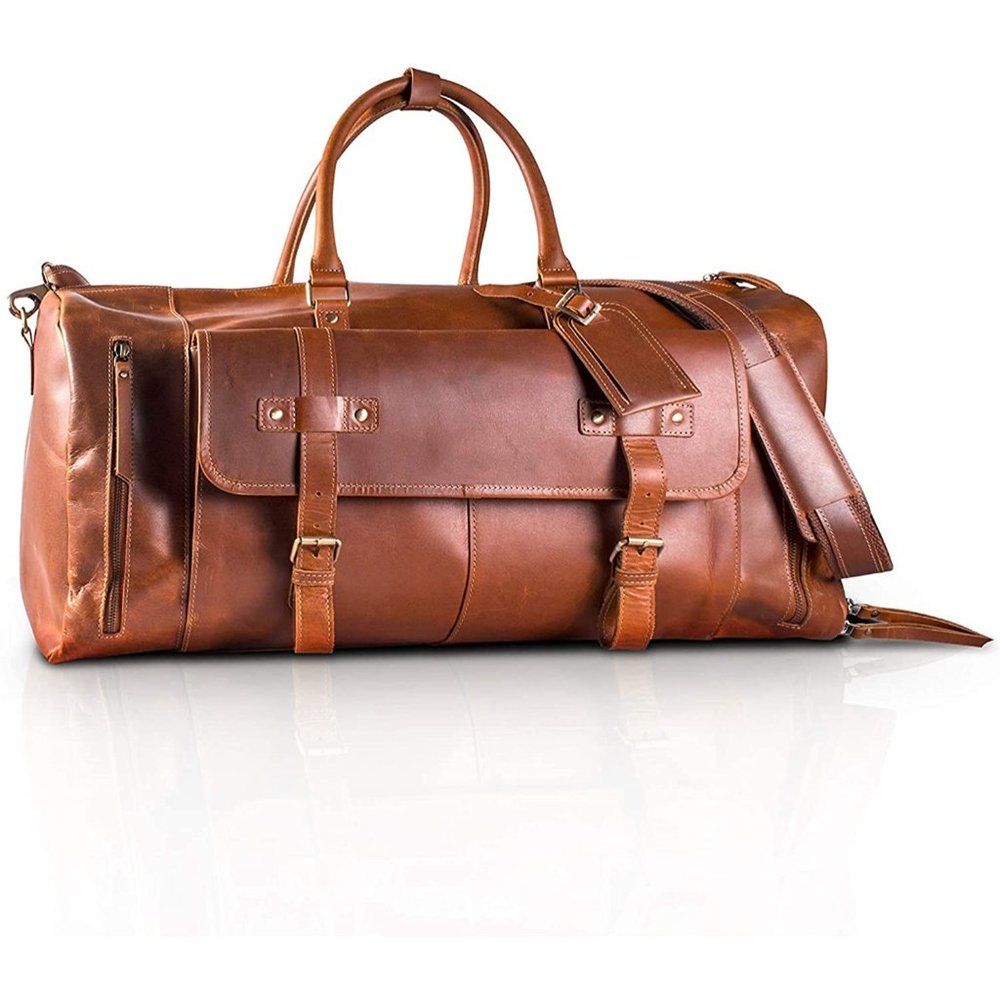 Full Grain Leather Travel Duffel Bag Overnight Weekend Leather Bags Sports Gym
